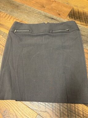 Counterparts Charcoal Gray Pencil Skirt with Zip Detail